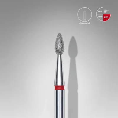 Diamantová fréza STALEKS – kapka EXPERT, červený proužek 2,3mm/5 mm