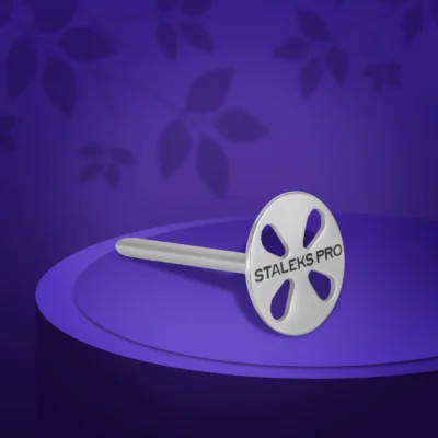 Металевий педикюрний диск – PODODISC STALEKS PRO M з подовженою ніжкою + набір одноразових пилочок 180 grit (5 шт, 10 мм)