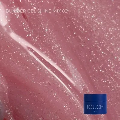 TOUCH Builder Gel Shine Mix №2, 15 ml – Kamuflážní stavební gel se shimmer efektem